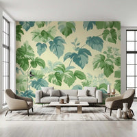 Verdant Jungle Foliage Pattern Wall Mural