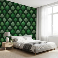 Minimalist Leaf Grid Design Wallpaper⁠