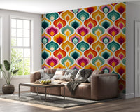 Abstract Mid-Century Waves Wallpaper⁠