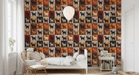 Feline Quilt Grid Wallpaper⁠