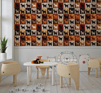 Feline Quilt Grid Wallpaper⁠