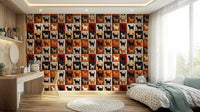 Feline Quilt Grid Wallpaper⁠