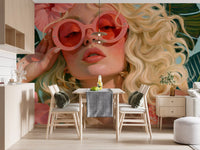 Sun-Drenched Summer Muse Wall Mural
