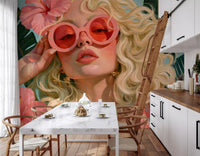 Sun-Drenched Summer Muse Wall Mural