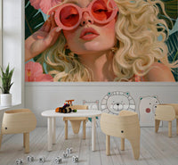 Sun-Drenched Summer Muse Wall Mural