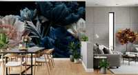 Midnight Peony Bouquet Wall Mural