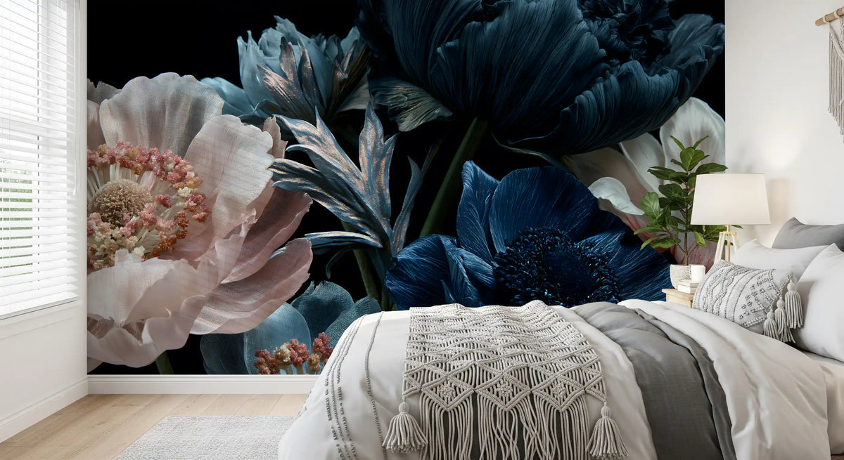 Midnight Peony Bouquet Wall Mural