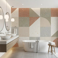 Geometric Terrazzo Tile Composition Wall Mural