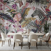 Exotic Fauna and Lush Flora Mural Wall Mural