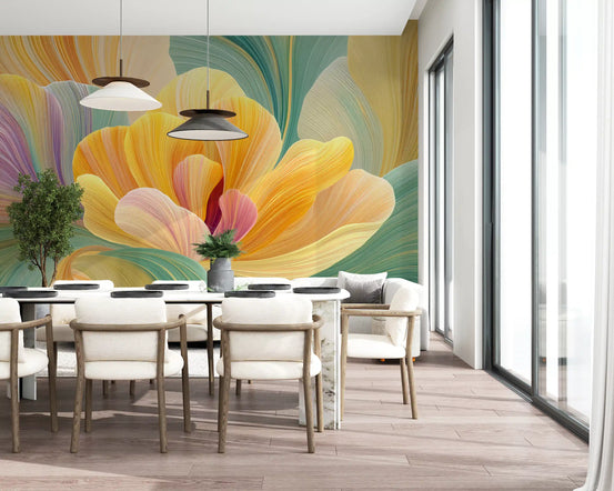 Pastel Petal Layers Wall Mural