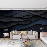 Dark Midnight  Leather Layers Wall Mural