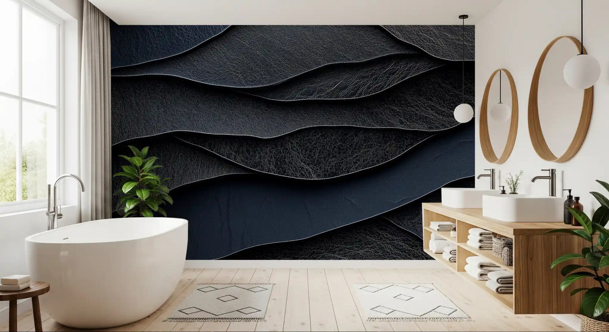 Dark Midnight  Leather Layers Wall Mural