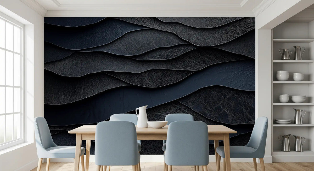 Dark Midnight  Leather Layers Wall Mural