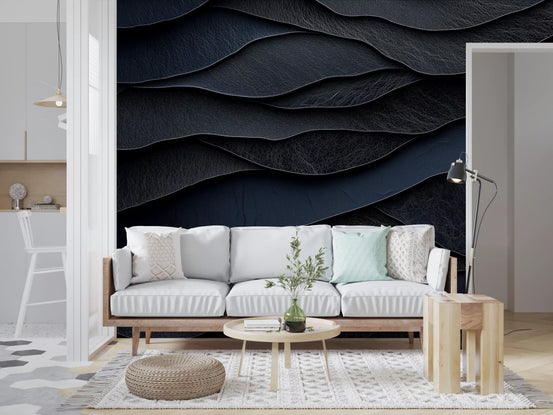 Dark Midnight  Leather Layers Wall Mural
