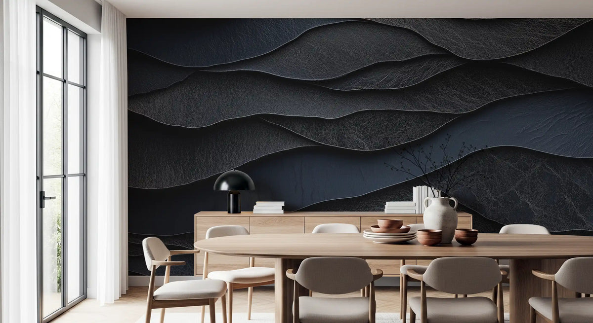 Dark Midnight  Leather Layers Wall Mural