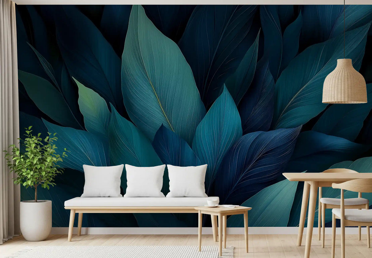 Teal Rainforest Canopy Wall Mural