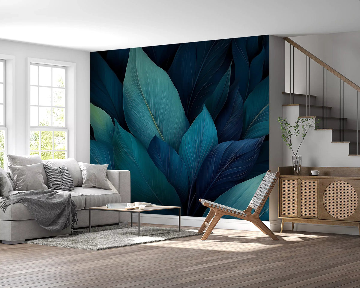 Teal Rainforest Canopy Wall Mural