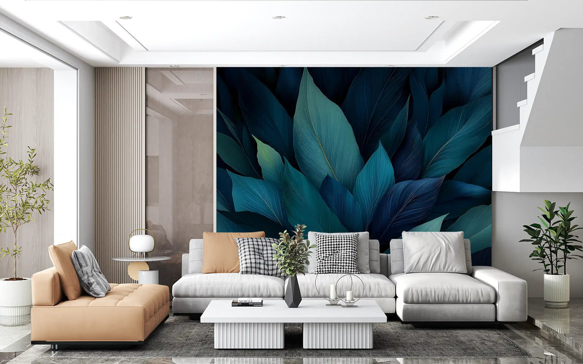 Teal Rainforest Canopy Wall Mural