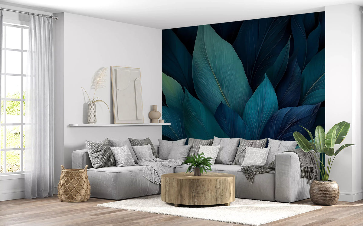Teal Rainforest Canopy Wall Mural