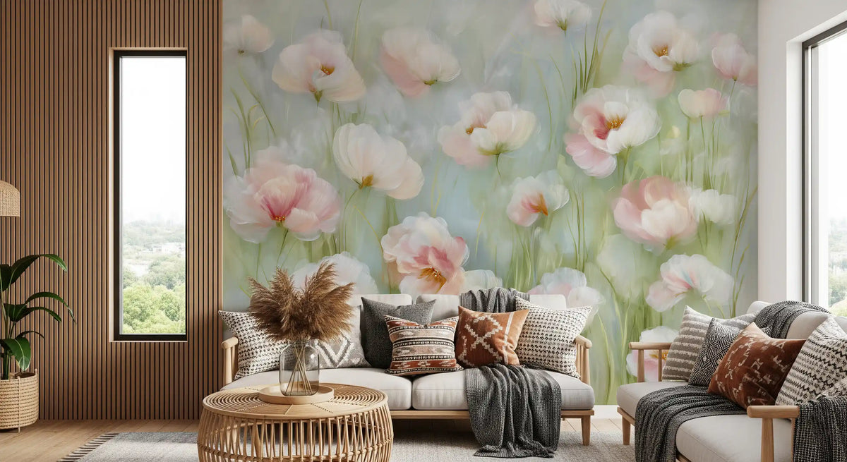 Ethereal Pastel Meadow Wall Mural
