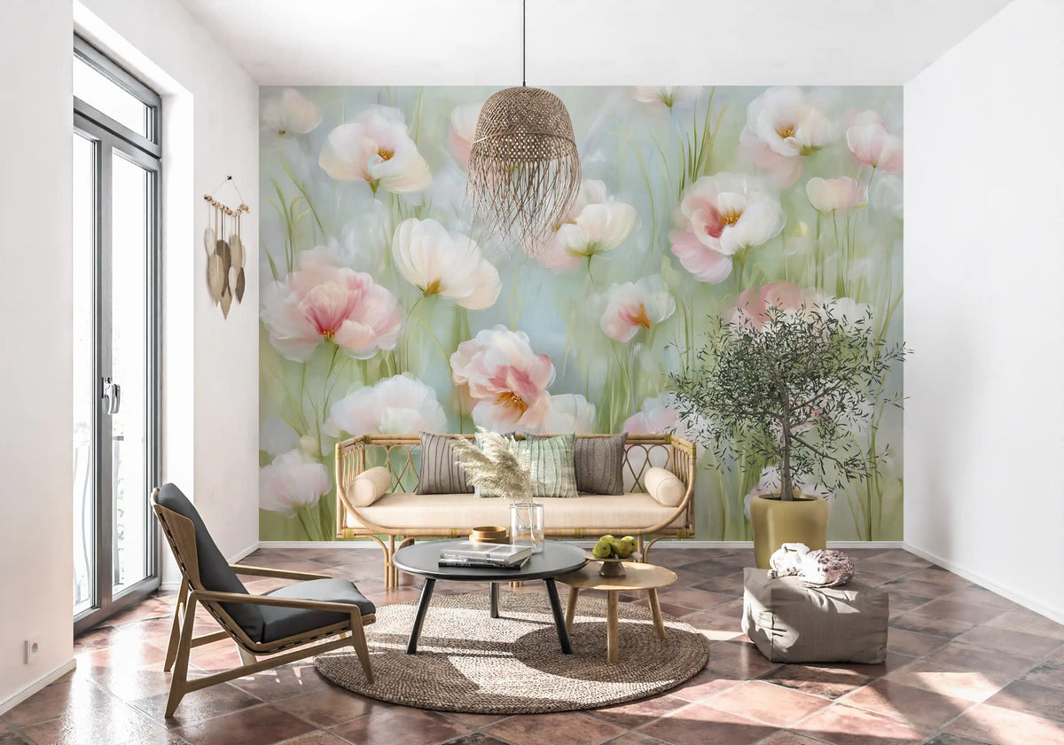 Ethereal Pastel Meadow Wall Mural