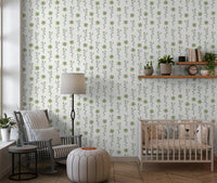 Minimalist Green Sprig Botanical Wallpaper⁠