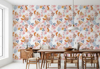 Whimsical Blush and Copper Flora Wallpaper⁠