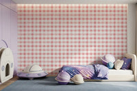 Blush Checked Grid Art Wallpaper⁠