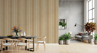 Ticking Checker Stripes - Beige Canvas Wallpaper⁠