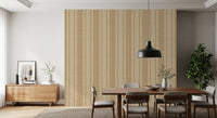 Ticking Checker Stripes - Beige Canvas Wallpaper⁠