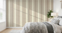 Ticking Checker Stripes - Chocolate Wallpaper⁠