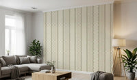 Ticking Checker Stripes - Cream & Sage Wallpaper⁠