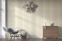 Ticking Checker Stripes - Cream Wallpaper⁠