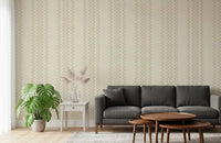 Ticking Checker Stripes - Cream Wallpaper⁠