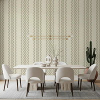 Ticking Checker Stripes - Sage Wallpaper⁠
