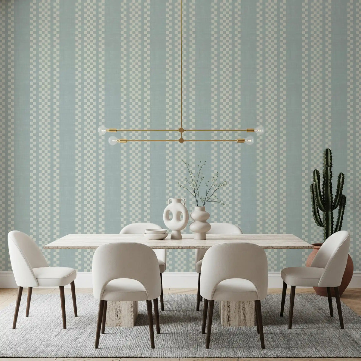 Ticking Checker Stripes - Watery Canvas Wallpaper⁠