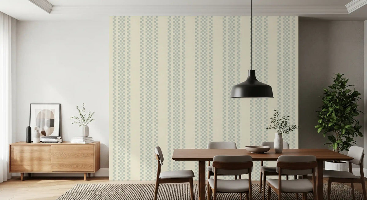 Ticking Checker Stripes - Watery Wallpaper⁠
