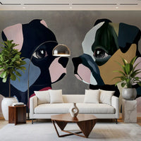 Abstract Dog Companions Wall Mural