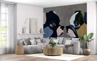 Abstract Dog Companions Wall Mural