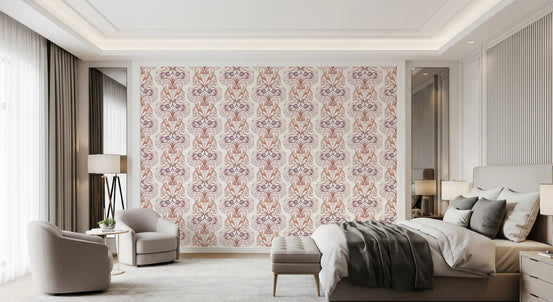 Soft Watercolor Damask Swirls Wallpaper⁠