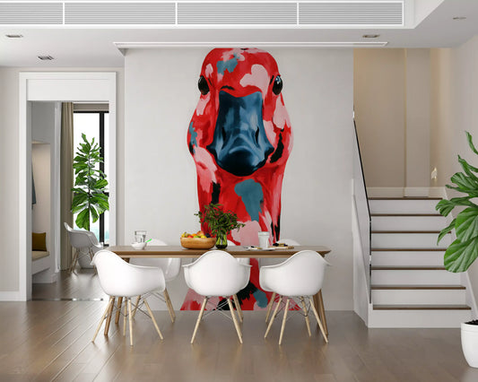 Abstract Painted Goose Portrait Wall Mural