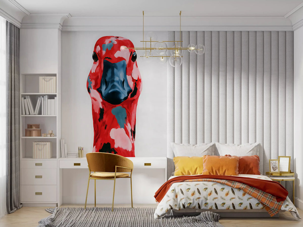 Abstract Painted Goose Portrait Wall Mural