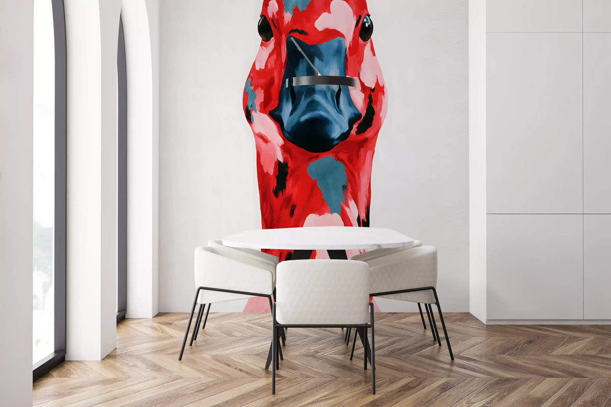 Abstract Painted Goose Portrait Wall Mural