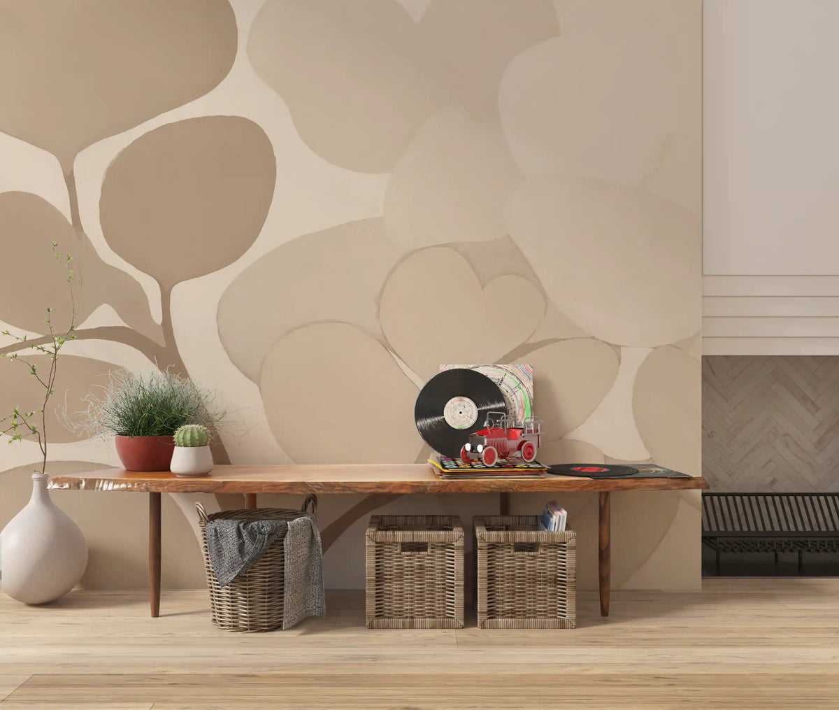 Emils Bouquet - Sepia Wall Mural