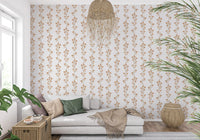 Serene Beige Botanical Vines Wallpaper⁠