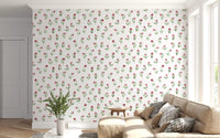 Minimalist Botanical Rose Sprigs Wallpaper⁠
