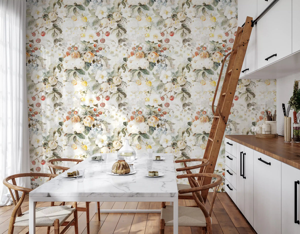 Rustic Orchard Botanical Harvest Wallpaper⁠