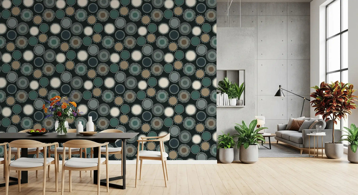 Graphic Sunburst Repeat Wallpaper⁠