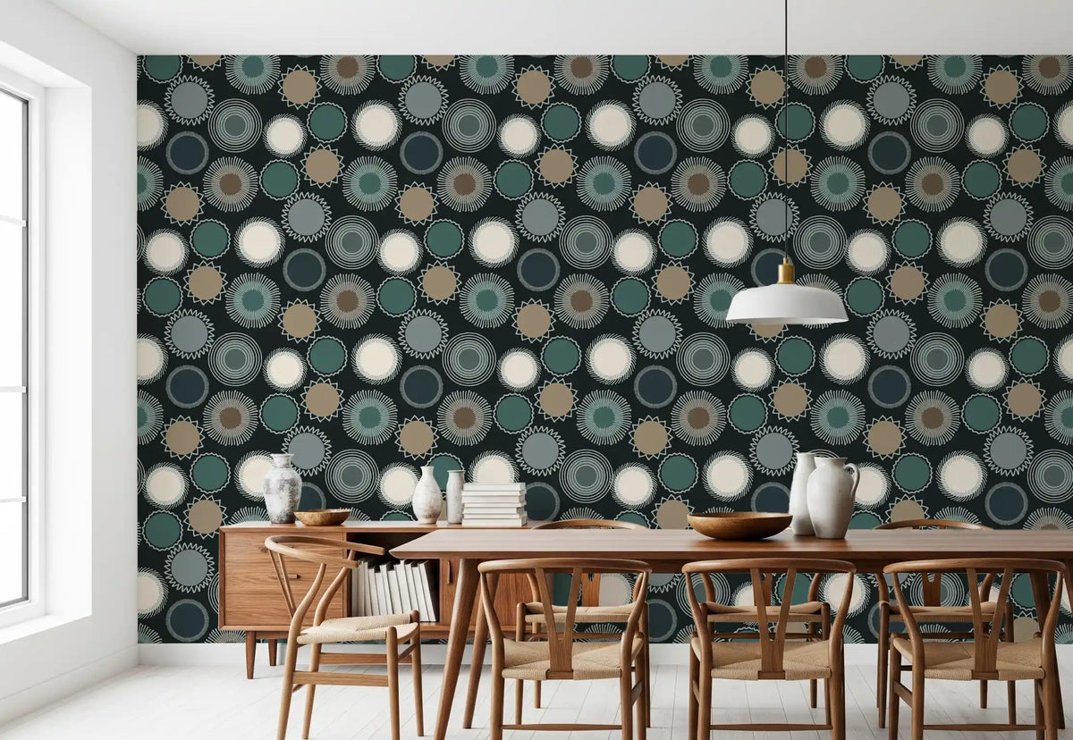 Graphic Sunburst Repeat Wallpaper⁠