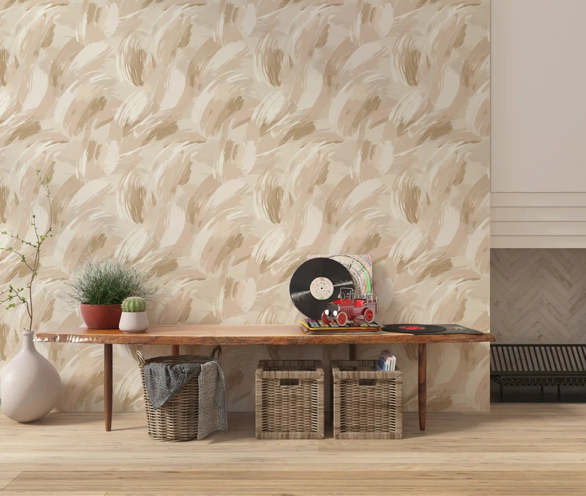 Neutral Brushstroke Sweep Wallpaper⁠
